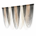 Makramee Wandbehang 120 x 100 cm Baumwolle Schwarz Beige Weiß - Textildekoration