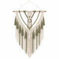 Makramee Wandbehang 70 x 100 cm Baumwolle Grün Creme Boho Dekoration