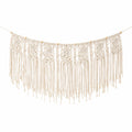 Makramee-Wandbehang 100 x 70 cm Baumwolle Creme Boho-Fransendekoration