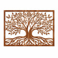Wanddekoration 120 x 80 cm Holz Braun Baummotiv im natürlichen Stil