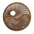 Wanddekoration 60 cm aus Holz in Braun mit Sonnen- und Wellenmotiv
