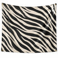 Wandteppich 150 x 150 cm Polyester Schwarz Creme mit Zebramuster und Metallösen